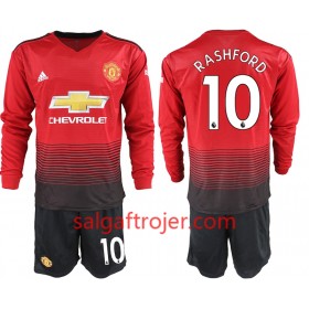 Manchester United Fodboldtrøjer RASHFORD 10 Børn Hjemmebanesæt 2018/19 Langærmet